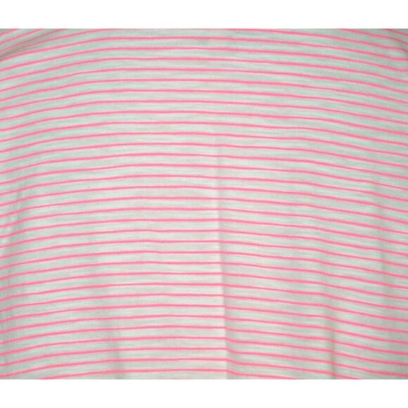 NWOT Skies Are Blue Pink Striped Crop Blouse Top Size L Stretch Beach Summer - Picture 9 of 12